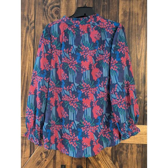 MICHELLE MCDOWELL multicolor womens blouse top size large in GUC - Picture 2 of 7